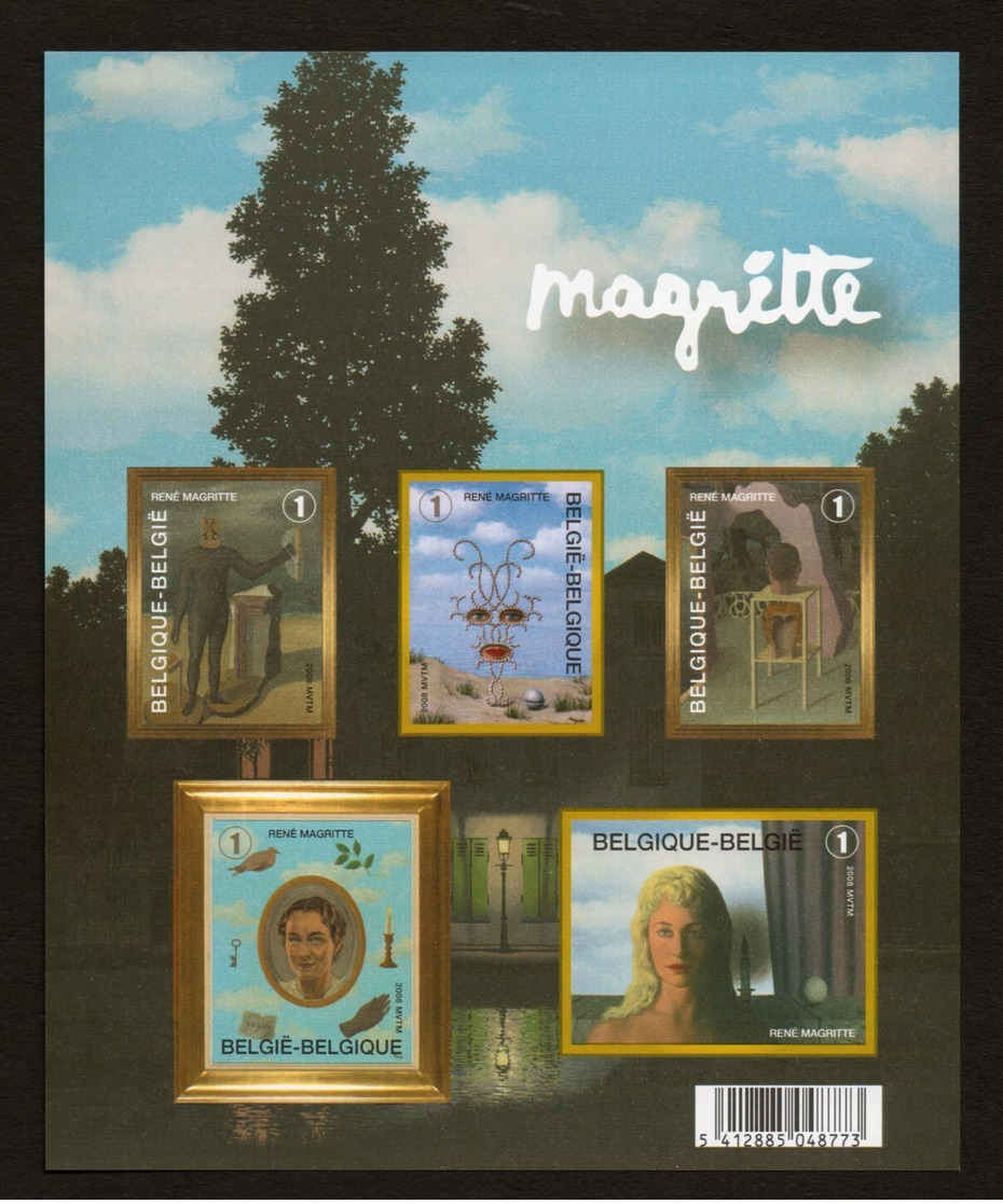 BELGIE BLOCK MAGRITTE POSTFRIS IMPERFORATED  NEUF MNH ** VF - 1961-2001