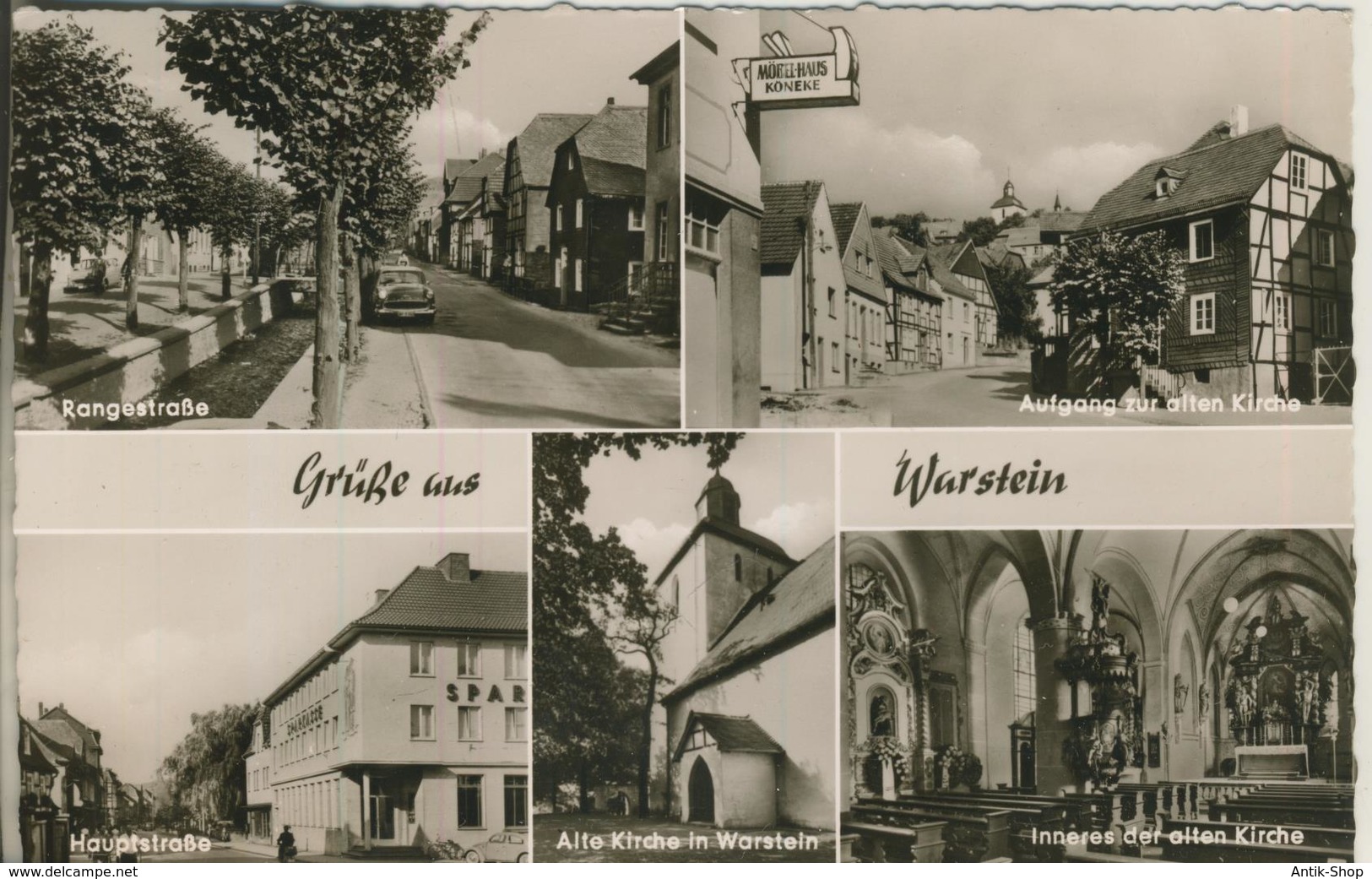 Gruß Aus Warstein V. 1965  Rangestrasse,Hauptstrasse,Aufgang Zur Alten Kirche  (1782) - Warstein