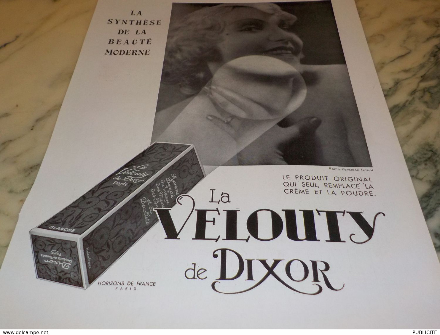 ANCIENNE PUBLICITE SYNTHESE DE BEAUTE LE VELOUTY DE DIXOR 1932 - Autres & Non Classés