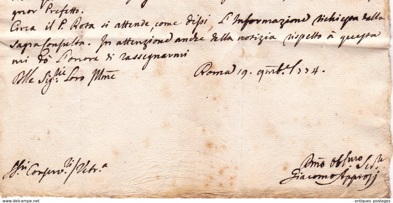 Lettre Rome Roma 1774 Vetralla Viterbo États Pontificaux Stato Pontificio Italia