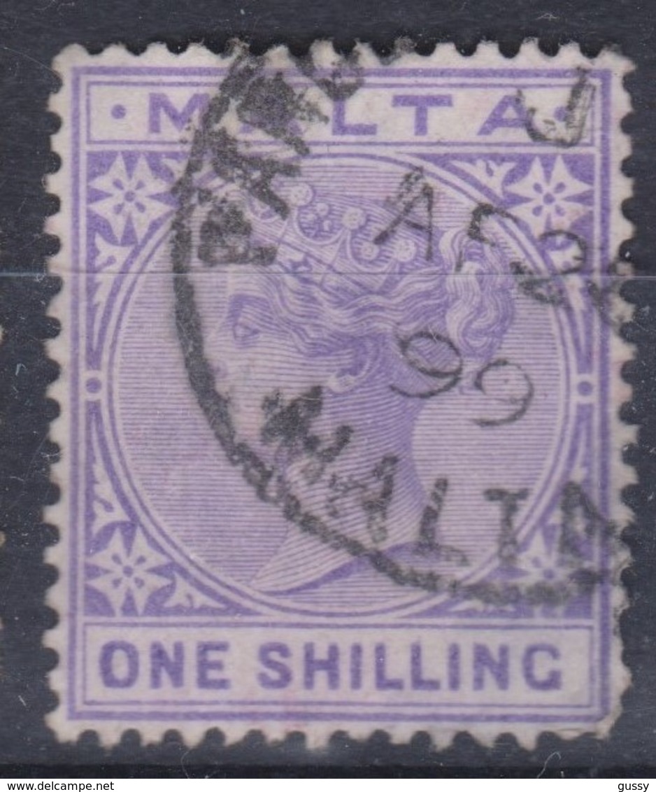 MALTE 1885: Le 1 Sh  Violet (Y&T 10), Oblitéré - Malta