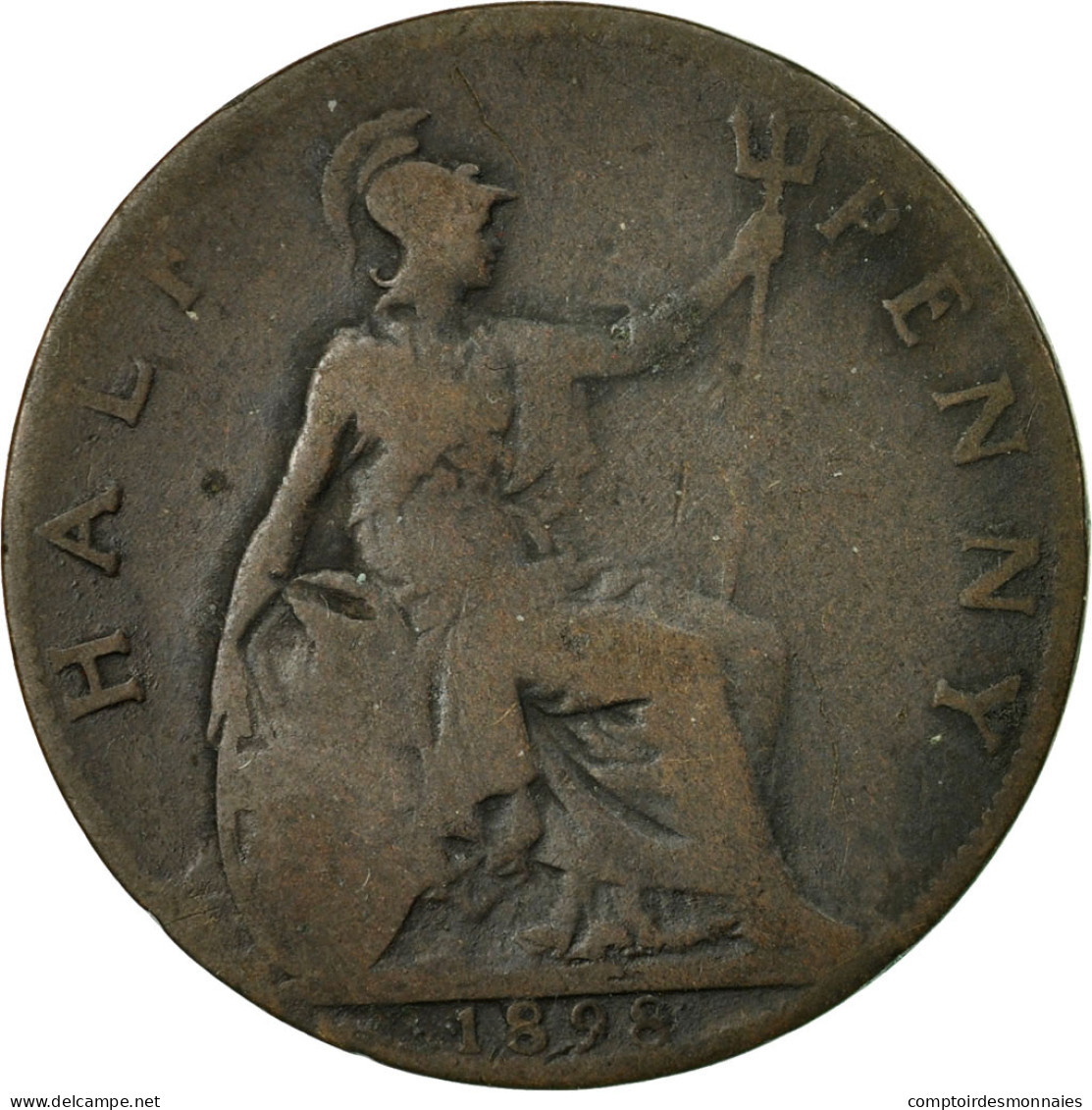 Monnaie, Grande-Bretagne, Victoria, 1/2 Penny, 1898, TB, Bronze, KM:789 - C. 1/2 Penny