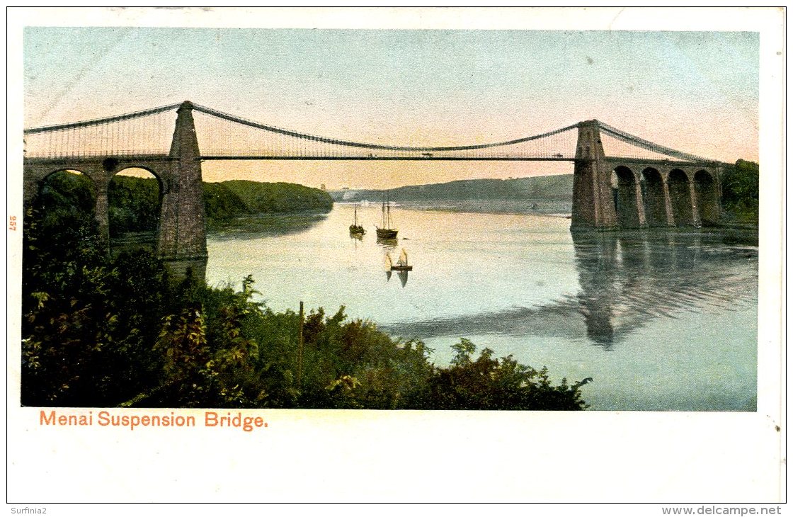 ANGLESEY - MENAI SUSPENSION BRIDGE - UNDIVIDED BACK Ang82 - Anglesey