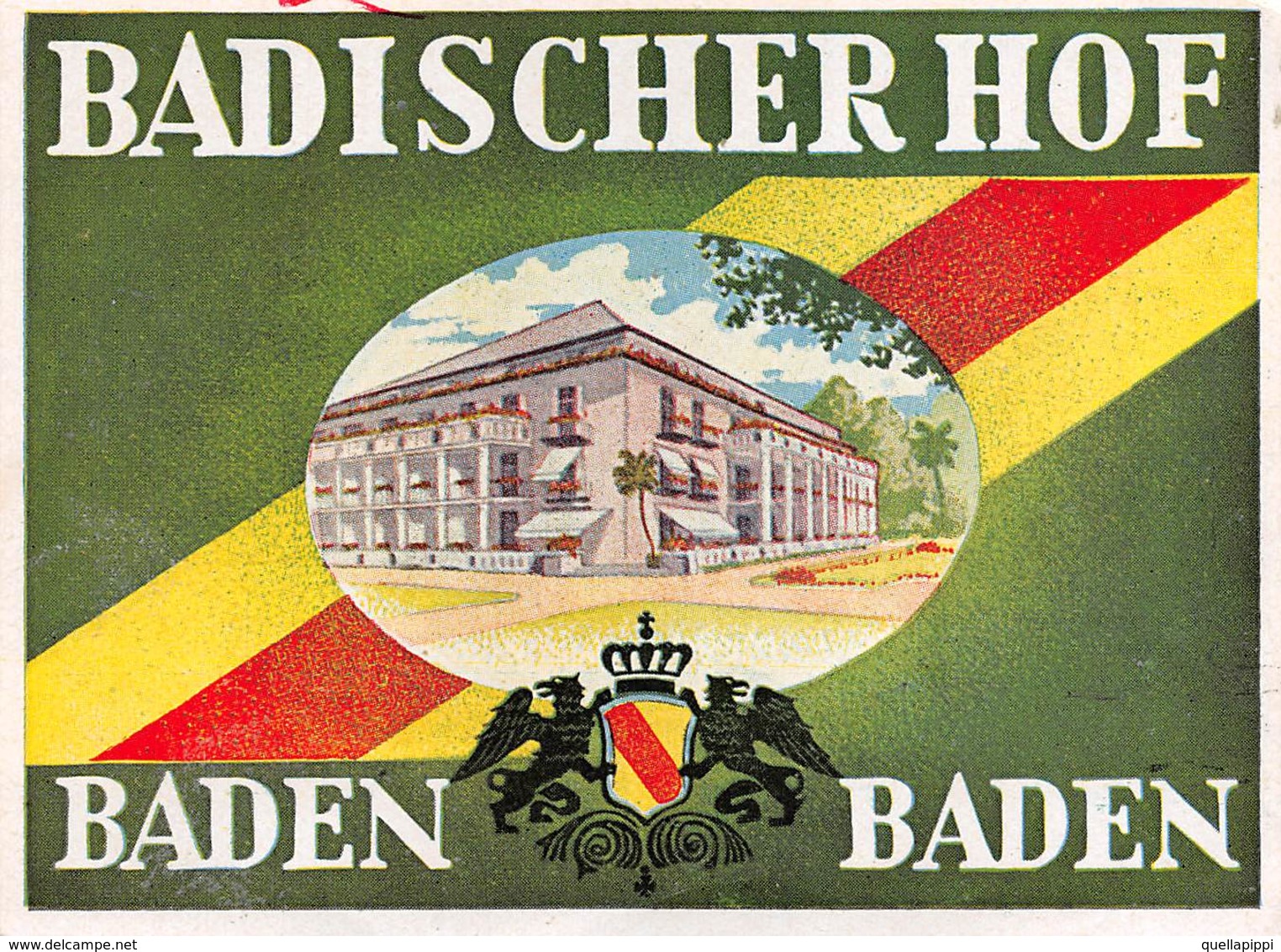 D8687 "BADISCHER HOF - BADEN BADEN - GERMANIA" ETICHETTA ORIGINALE - Hotel Labels