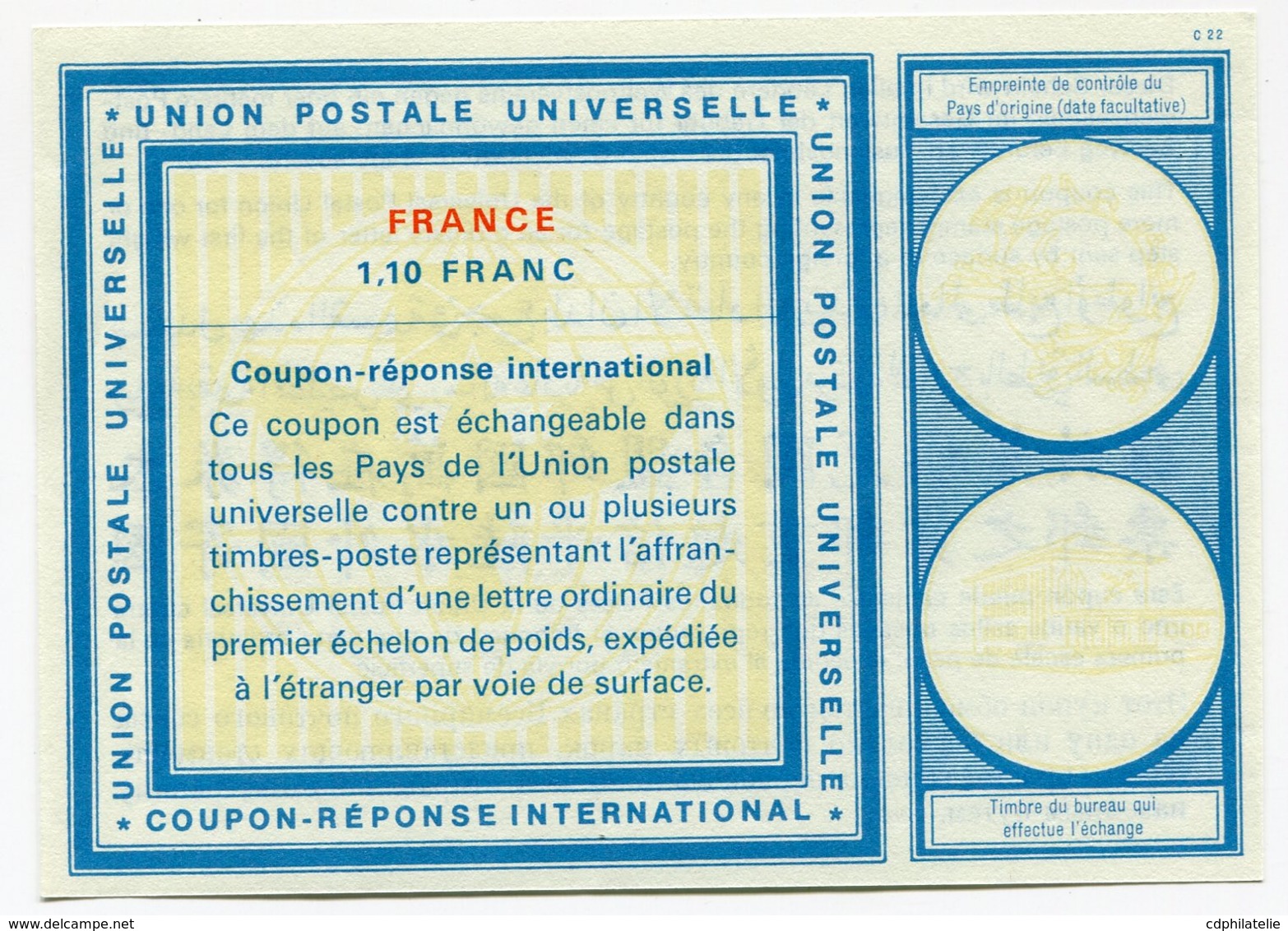 FRANCE COUPON- REPONSE INTERNATIONAL NEUF DE 1,10 FRANC - Antwortscheine