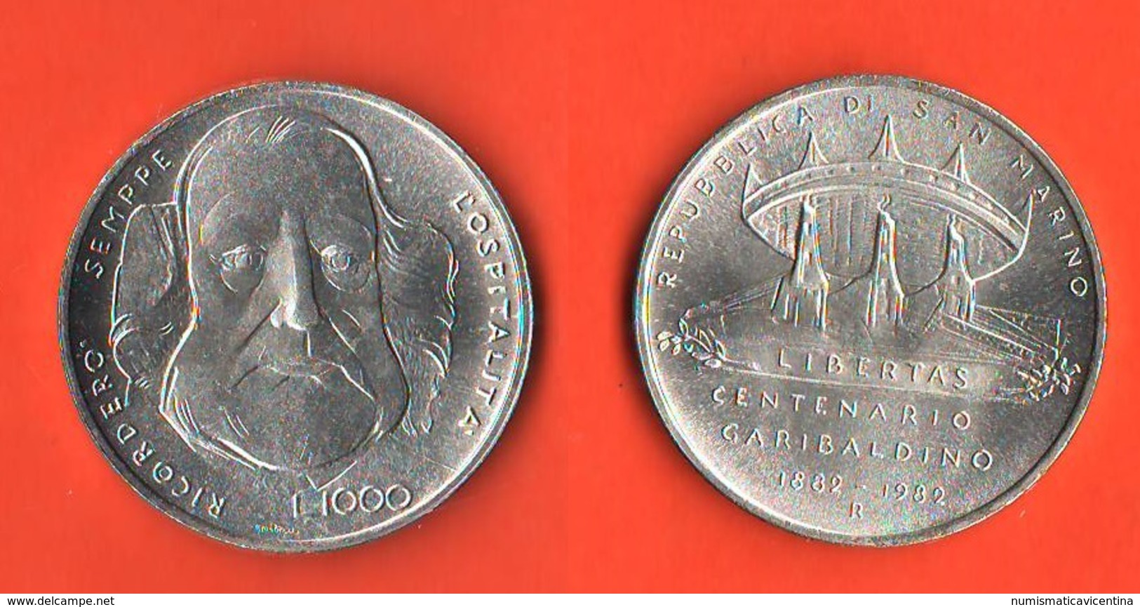 San Marino 1000 Lire Centenario Garibaldino 1882 - 1982 - Saint-Marin