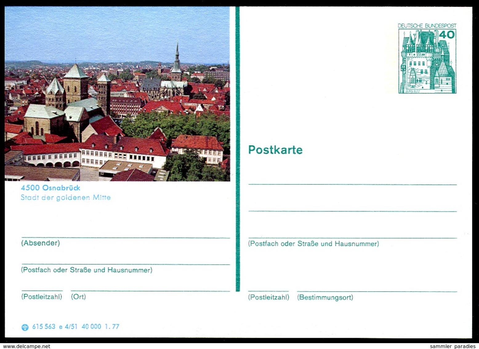 78001) BRD - P 124 - E4/51 - * Ungebraucht - 4500 Osnabrück - Stadtansicht - Cartes Postales Illustrées - Neuves