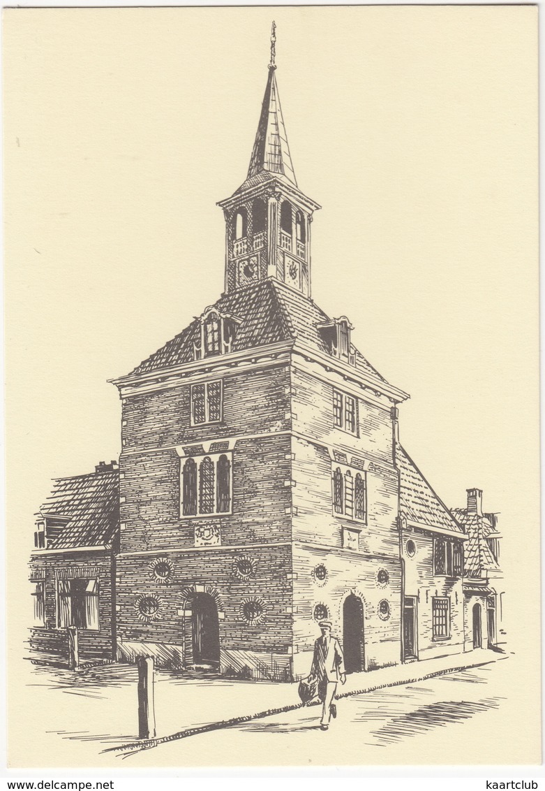 Makkum - Waaggebouw Van 1698 - (Pentekening)   - (Friesland, Holland) - Makkum