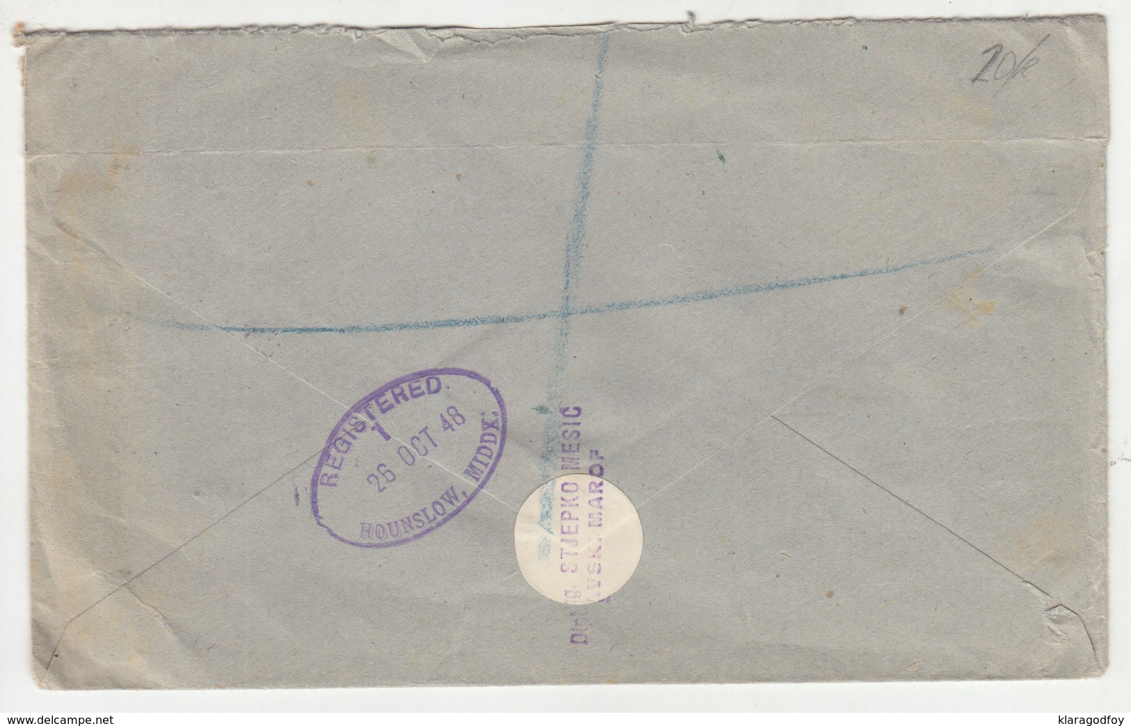 Yugoslavia, Letter Cover Registered Travelled 1948 Savski Marof To Hounslow (Middlesex) B181020 - Briefe U. Dokumente