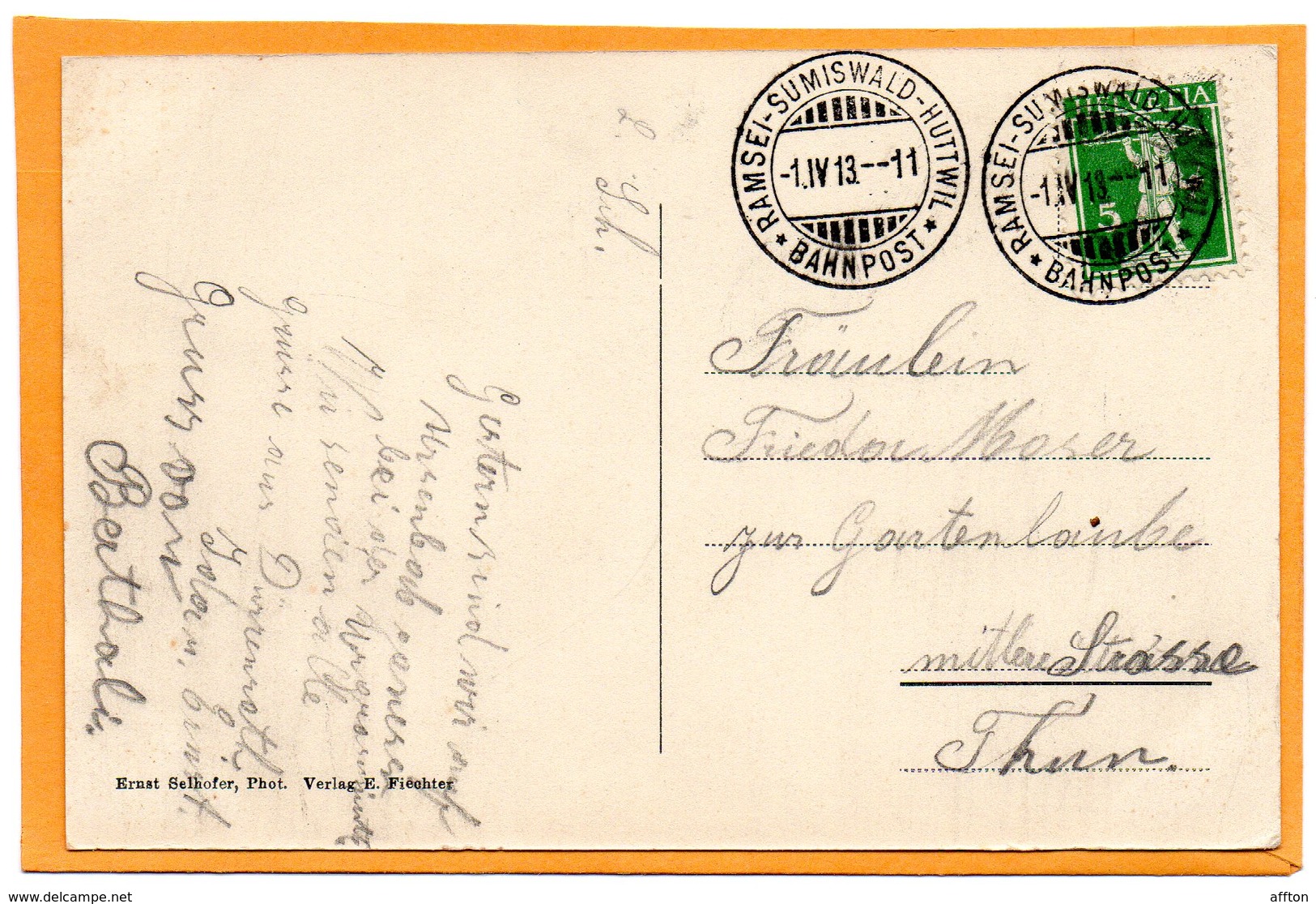 Durrenroth Switzerland 1913 Postcard - Dürrenroth