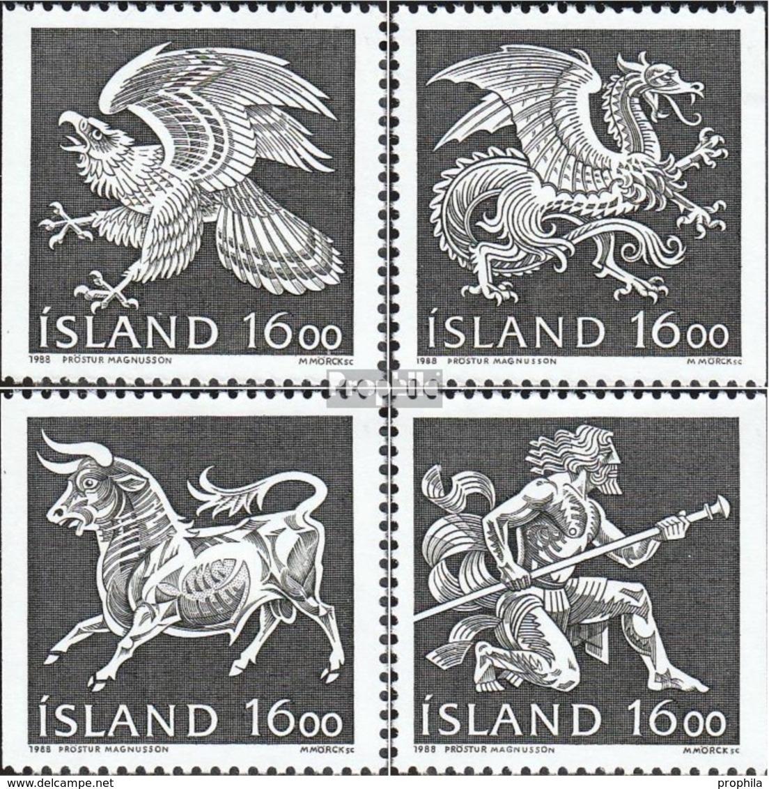 Island 684-687 (kompl.Ausg.) Gestempelt 1988 Staatswappen - Gebraucht