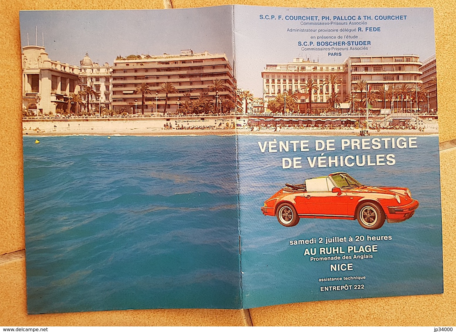 CATALOGUE DE VENTE DE PRESTIGE DE VEHICULES à Nice Au RULH PLAGE - Voitures