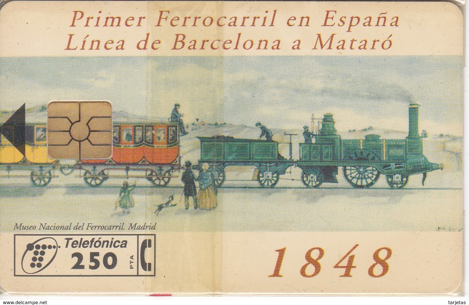 P-225 TARJETA TELEFONICA DE ESPAÑA PIONEROS DEL TREN DE MATARO (ZUG-TRAIN)  NUEVA-MINT - Trenes