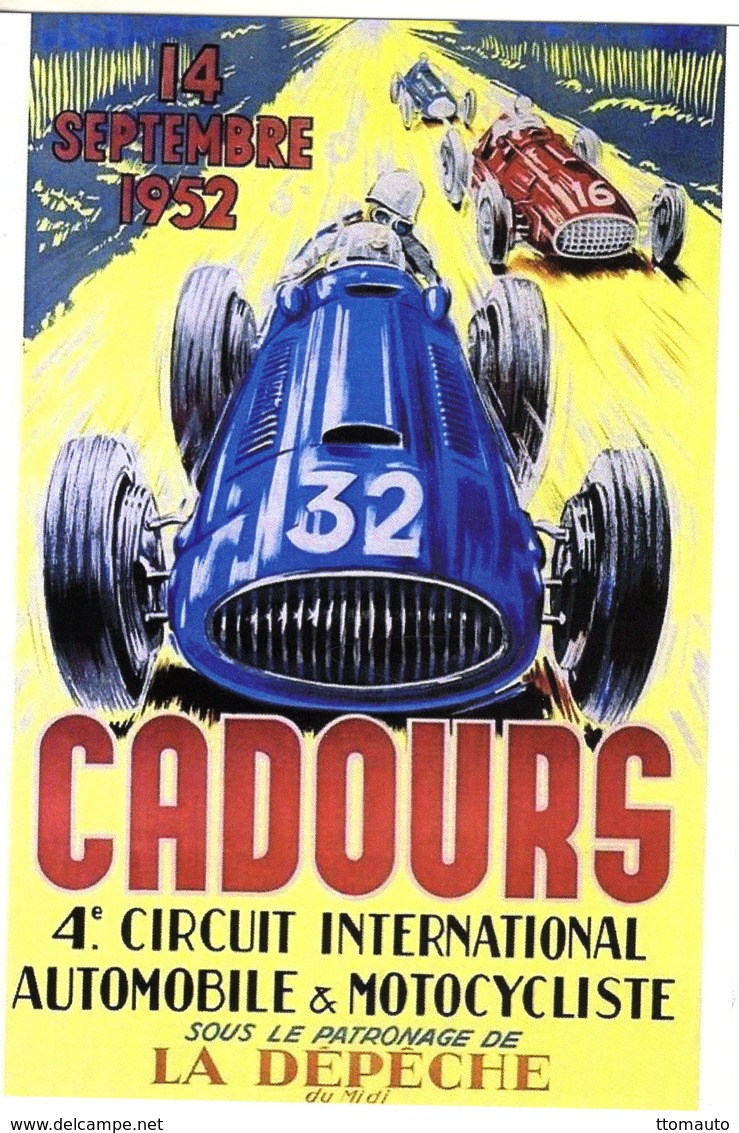 4e Circuit International Automobile & Motocycliste à Cadours 1952   -  Publicité  -  CPR - Grand Prix / F1