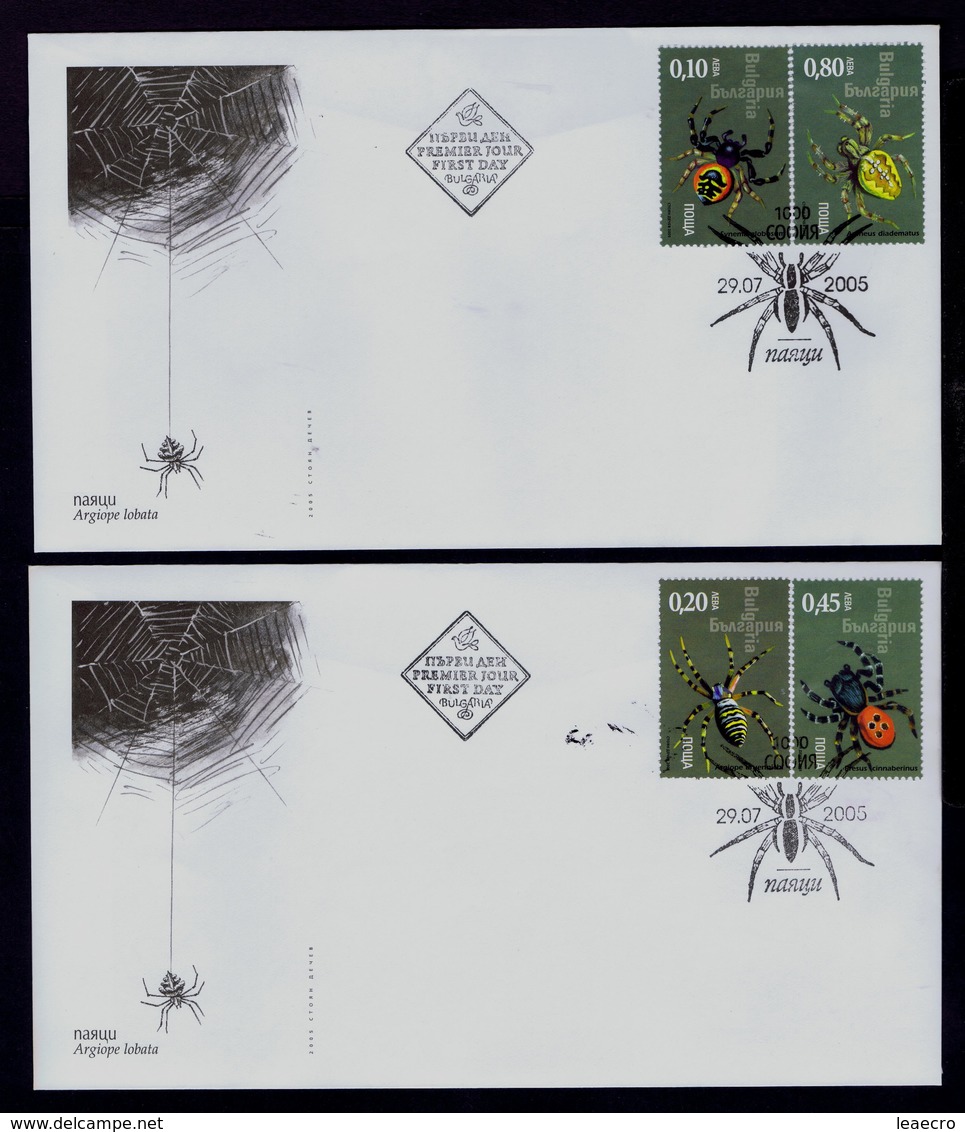 Argiope Lobata Araignées BULGARIA Fdc Animals Faune 2005 Animaux Gc3612 - Spiders