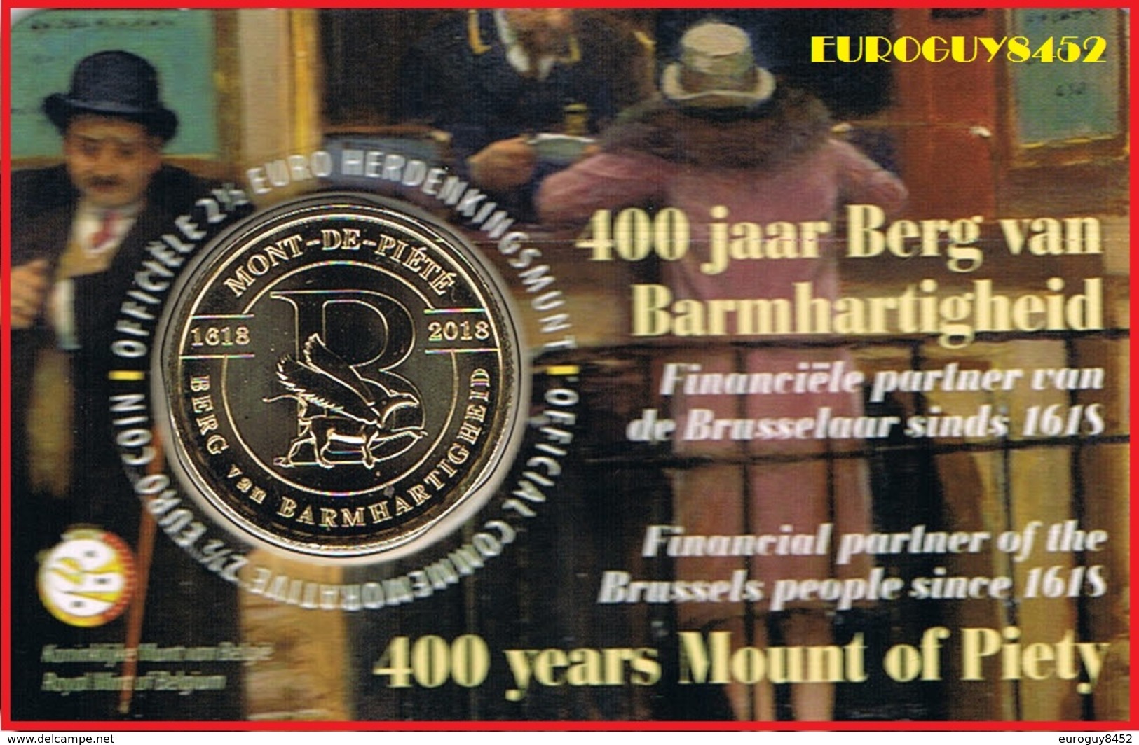 BELGIE - COINCARD 2.50 € 2018 BU - 400 JAAR BERG VAN BARMHARTIGHEID - Belgique