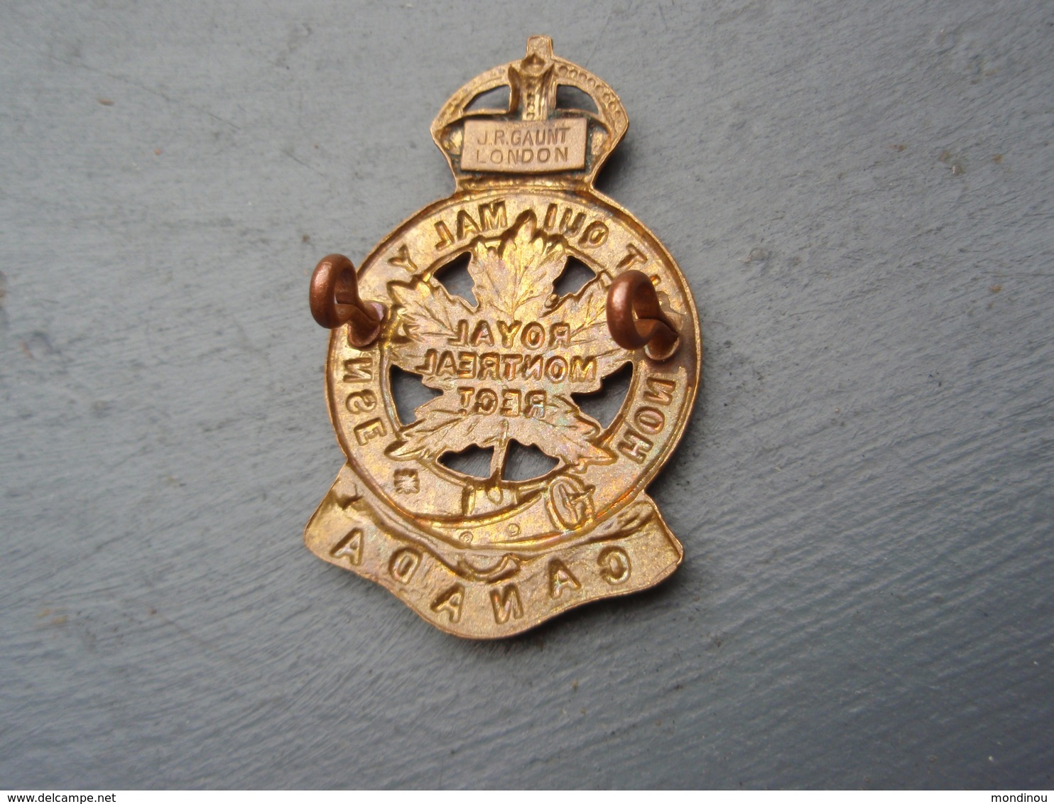 Cap Badge  14th Infantry Battalion The Royal Montreal Regiment - 1914-18