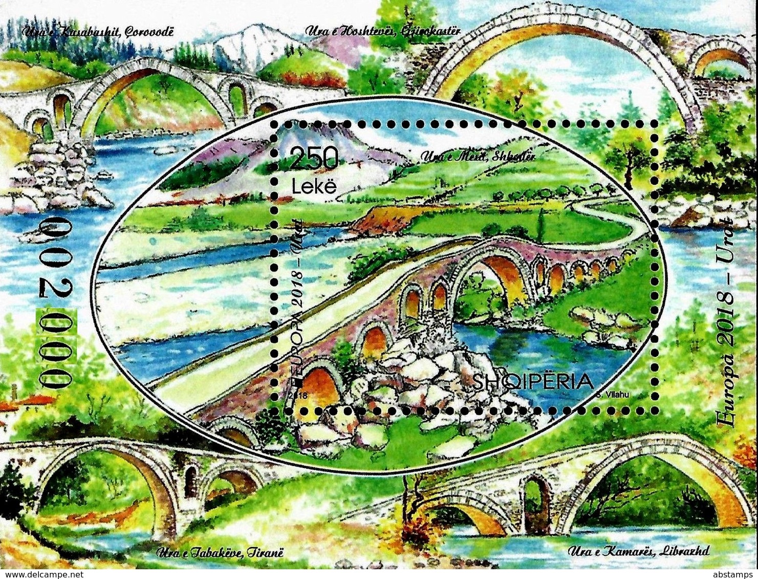 Albania Stamps 2018. CEPT Europa/Europe: Bridges. Block, Souvenir Sheet. MNH - Albania