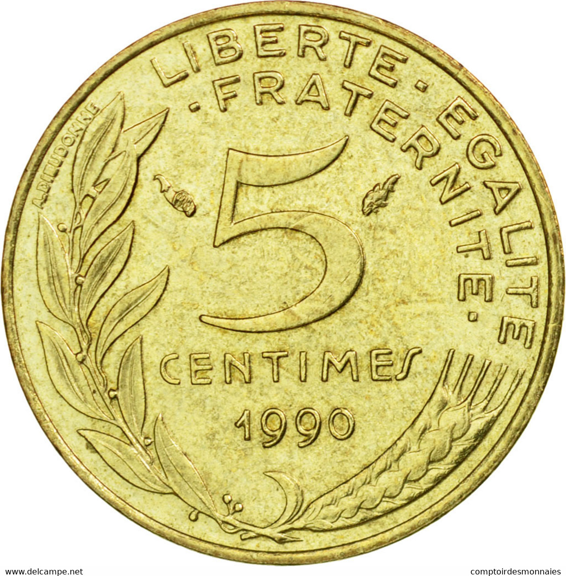 Monnaie, France, Marianne, 5 Centimes, 1990, Paris, TTB, Aluminum-Bronze - Autres & Non Classés