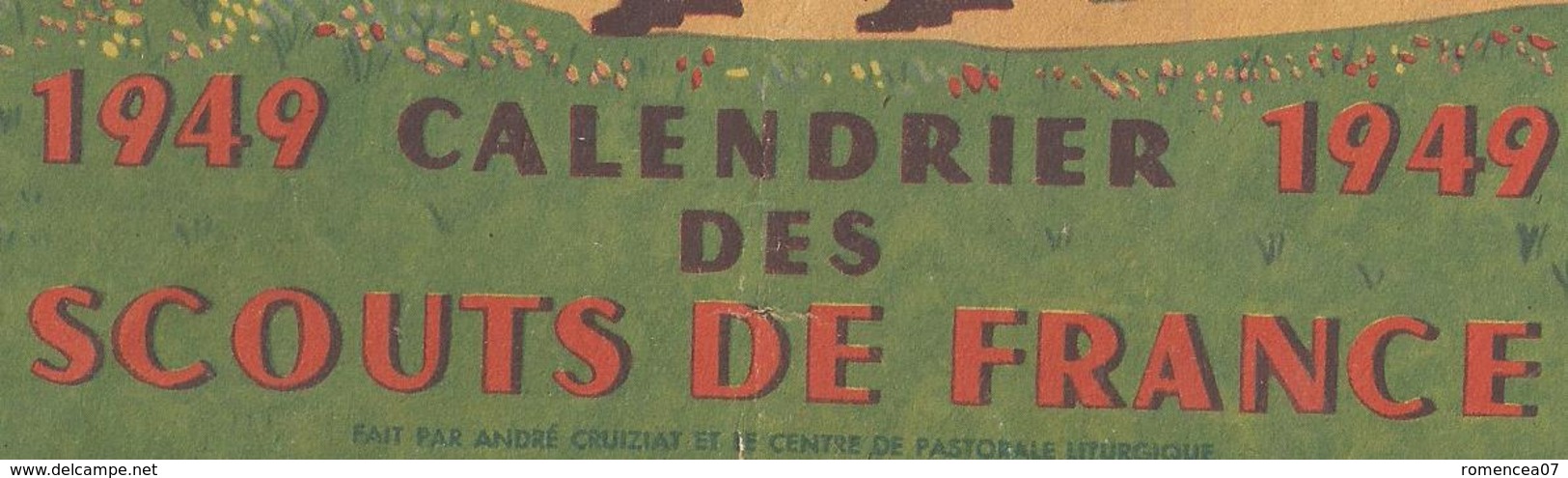 CALENDRIER 1949 Des SCOUTS De FRANCE - Etat, Voir Descriptif - Scoutisme