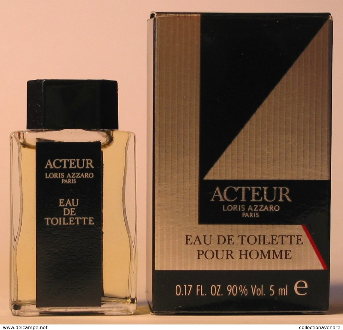 AZZARO : Acteur, Eau De Toilette 5 Ml, Version 1989, Parfait état - Miniatures Men's Fragrances (in Box)