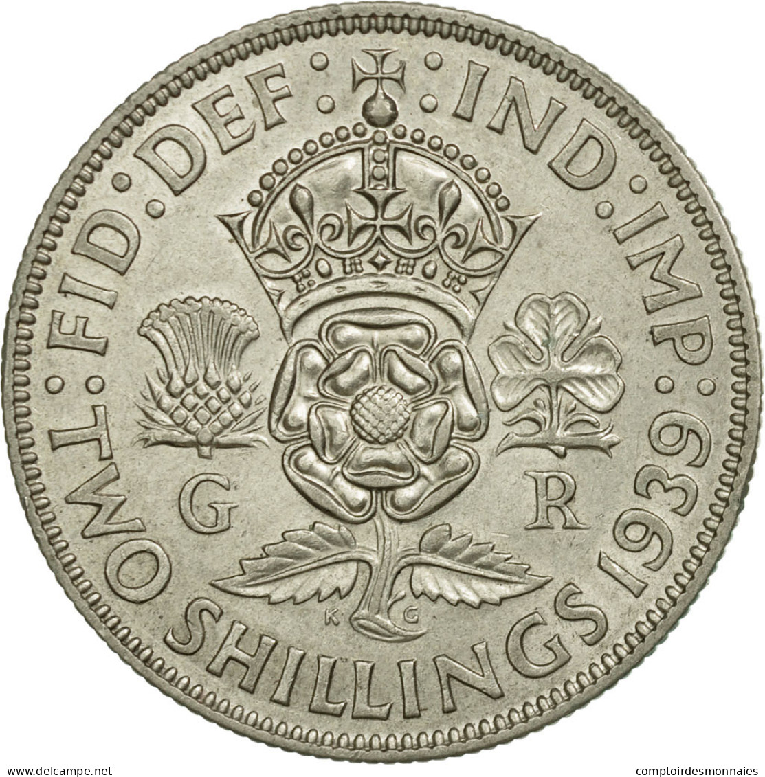 Monnaie, Grande-Bretagne, George VI, Florin, Two Shillings, 1939, TTB, Argent - J. 1 Florin / 2 Schillings