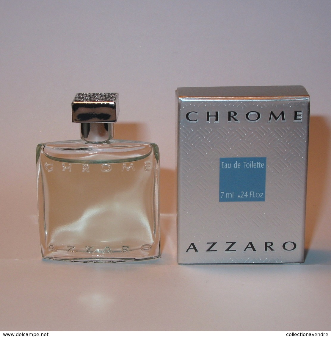 Miniatures Men's fragrances (in box) - AZZARO : Chrome, Eau de Toilette 7 ml,  version 1996 petite boite, parfait état