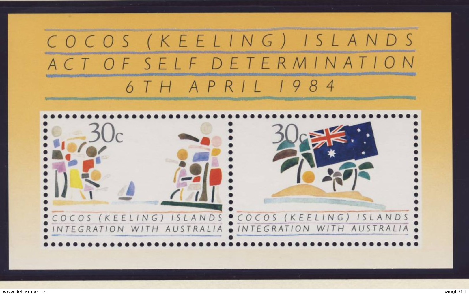 ILES COCOS  1984 BLOC  AUTO-DETERMINATION  YVERT N°B4 NEUF MNH** - Cocos (Keeling) Islands
