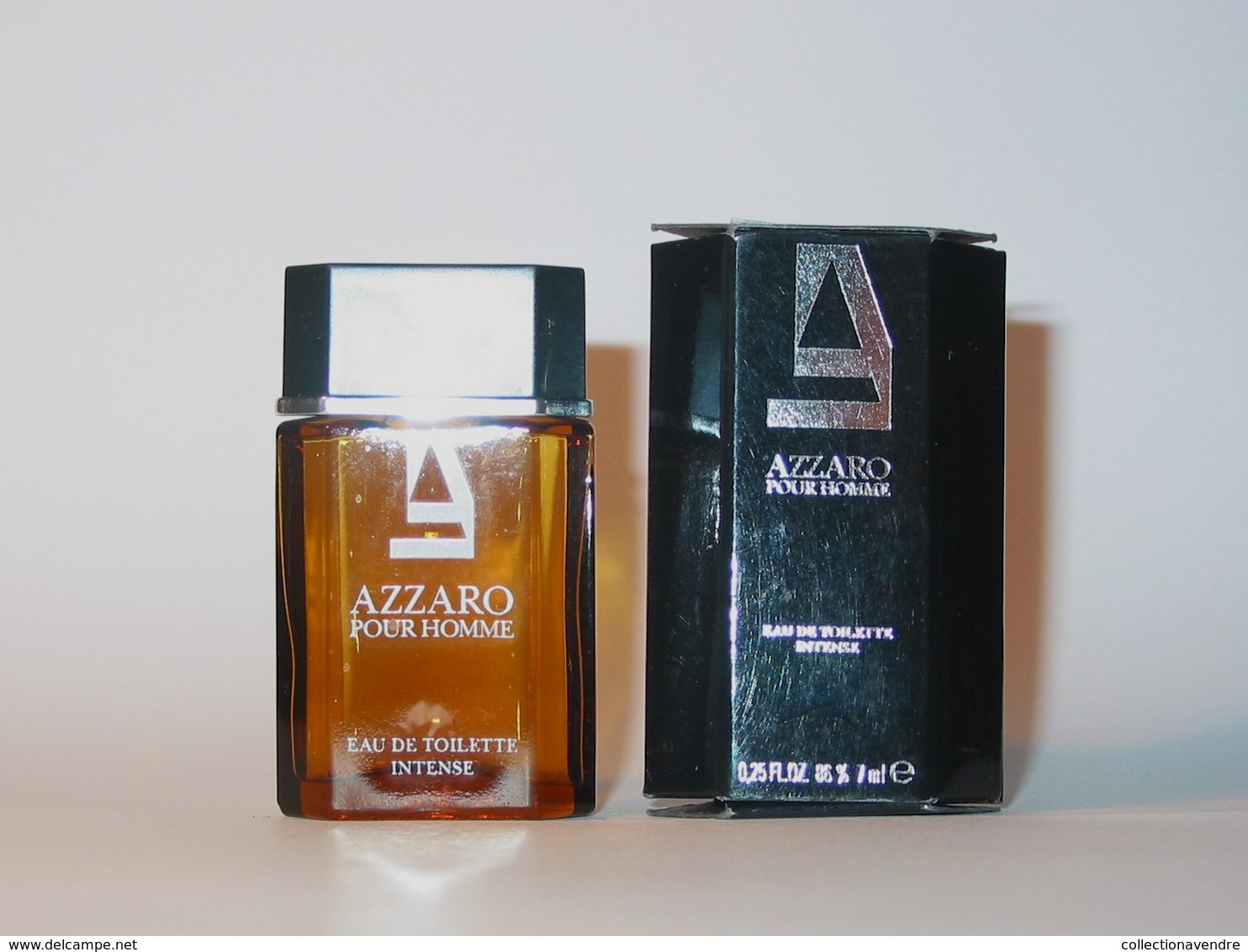 AZZARO : Pour Homme, Eau De Toilette Intense 7 Ml, Version 1993, Parfait état - Miniaturen Herrendüfte (mit Verpackung)