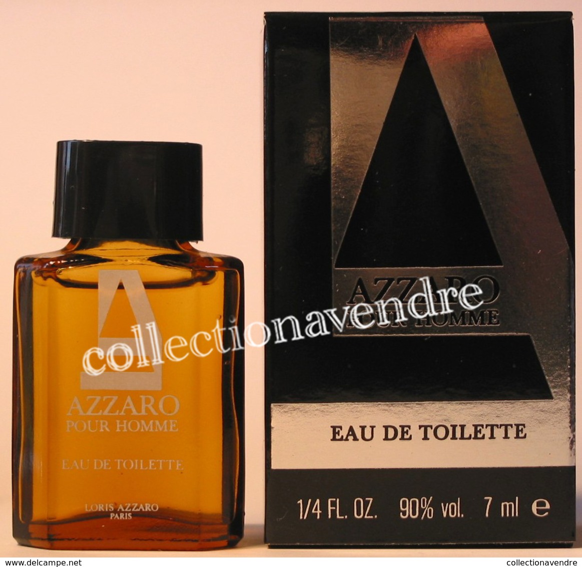 AZZARO : Pour Homme, Eau De Toilette 7 Ml, Version 1978, Parfait état - Miniatures Hommes (avec Boite)