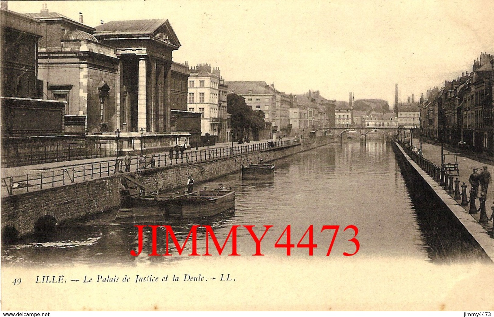 CPA - Le Palais De Justice Et Les Quais De La Deule Bien Animés - LILLE 59 Nord - N° 49 - L.L. - Lille