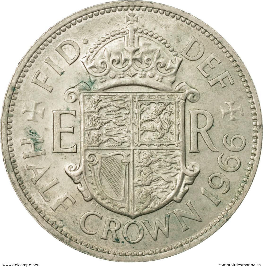 Monnaie, Grande-Bretagne, Elizabeth II, 1/2 Crown, 1966, TB+, Copper-nickel - K. 1/2 Crown