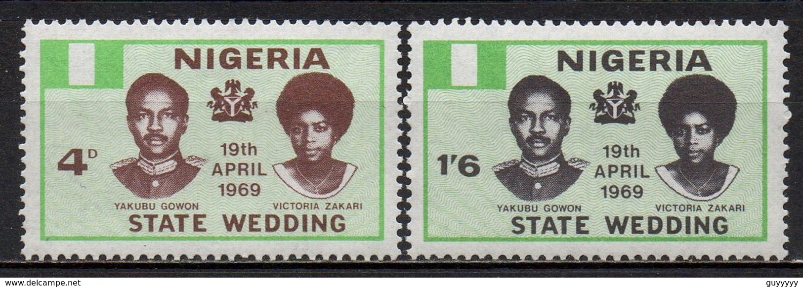 Nigeria - 1969 - Yvert N° 228 & 229 **  - Mariage Du Major-Général Yakubu Gowon - Nigeria (1961-...)