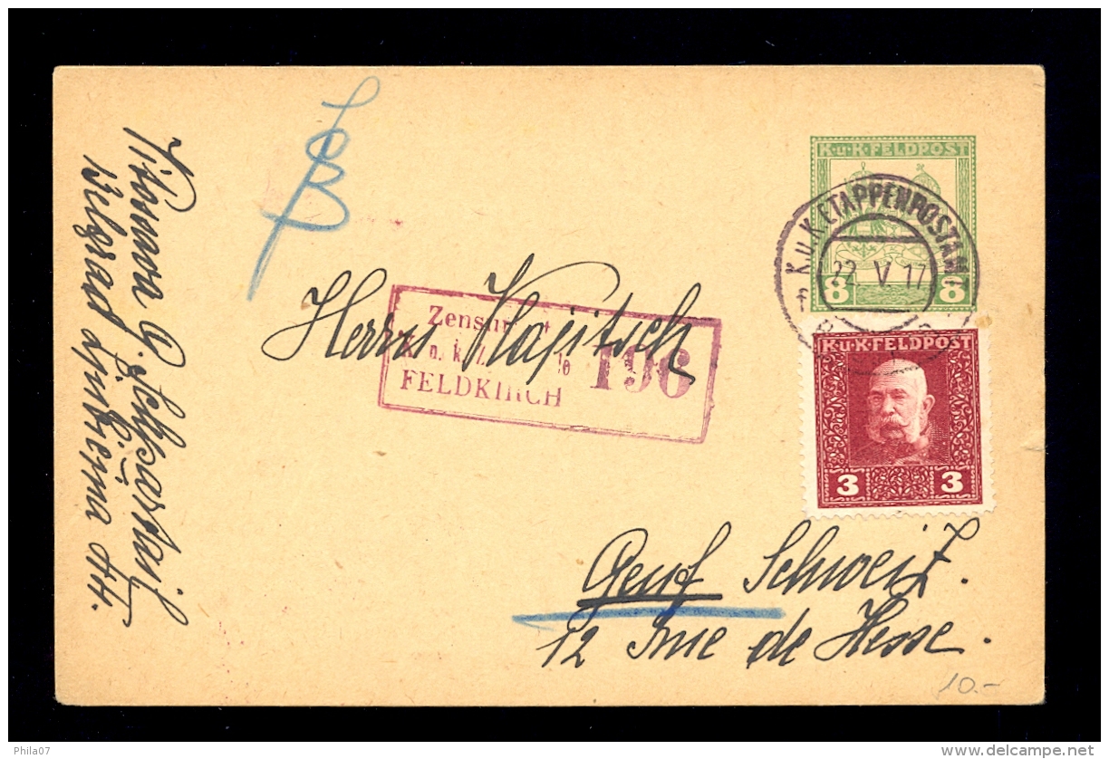AUSTRIA - Military Postal Stationery Sent From Beograd (K.u.K. ETAPPENPOSTAMT BELGRADE) / 2 Scans - Autres & Non Classés