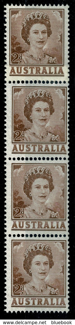 Ref 1236 - 1962 Australia - QEII 2d Coil Strip Of 4 Stamps MNH - SG 309a - Mint Stamps