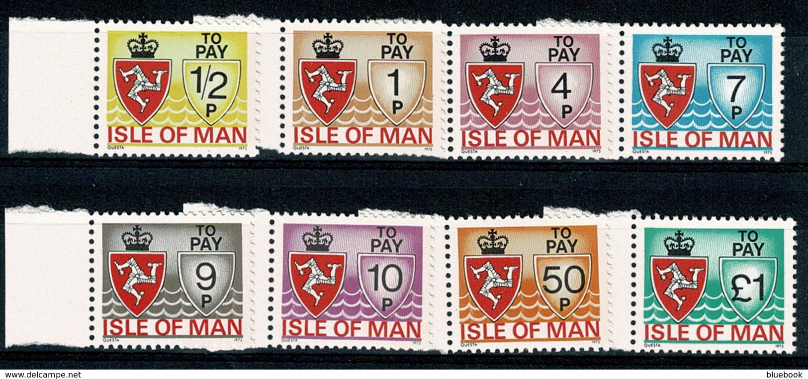 Ref 1236 - Isle Of Man Postage Due Stamps 1/2p - £1 MNH - Man (Ile De)