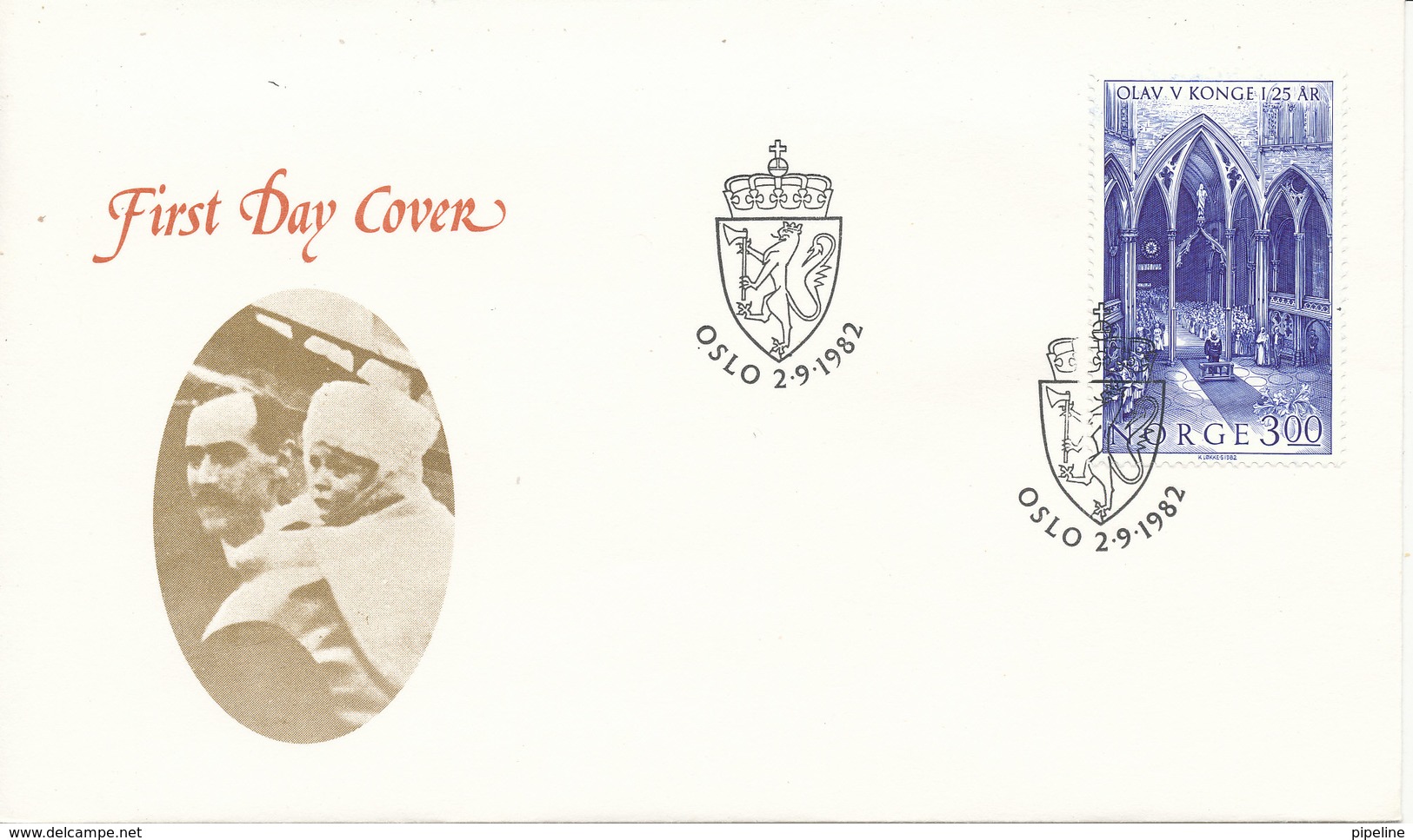 Norway FDC King Olav V 25th Years Anniversary As King Of Norway 2-9-1982 - FDC