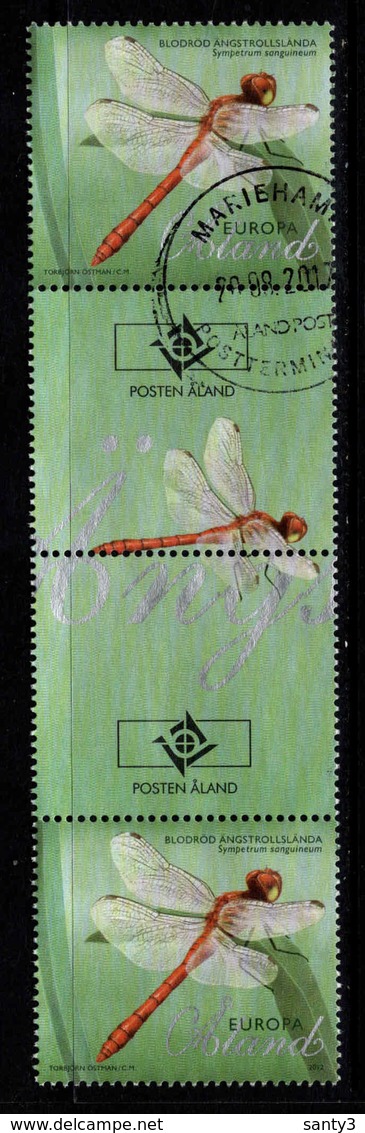 Aland, Yv 361 Jaar 2012, Met Tussenpaneel,  Libellen,  Gestempeld, Zie Scan - Aland