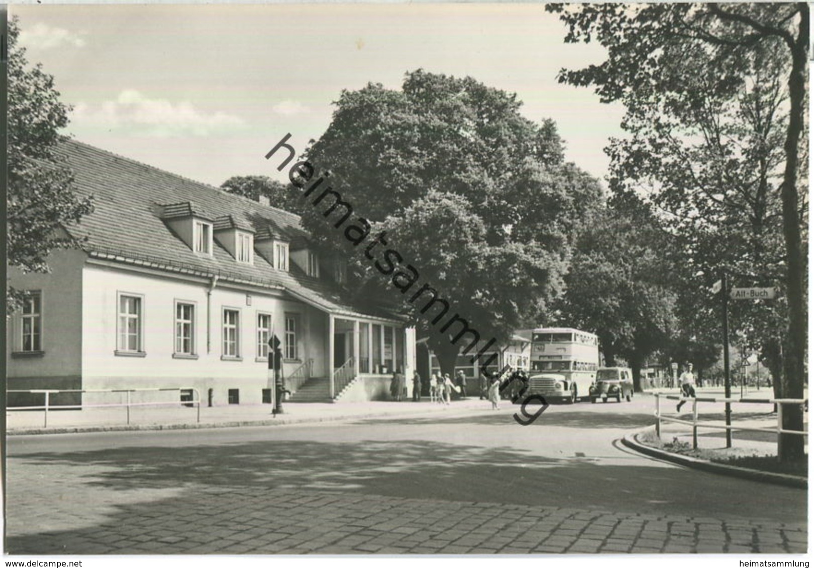 Berlin-Buch - HO-Gaststätte Schloßkrug - Bus - Doppeldecker - Foto-Ansichtskarte - Verlag H. Sander Berlin - Buch