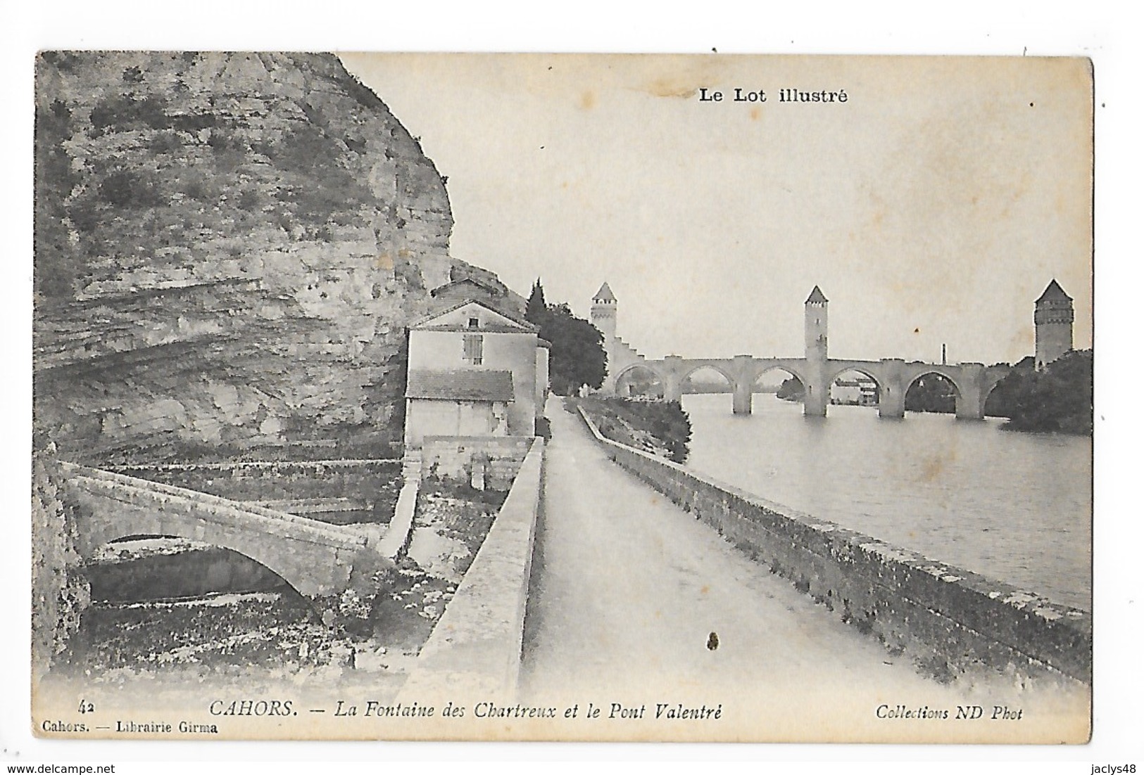 CAHORS  (cpa 46)  La Fontaine Des Chartreux Et Le Pont Valentré  -  L 1 - Cahors