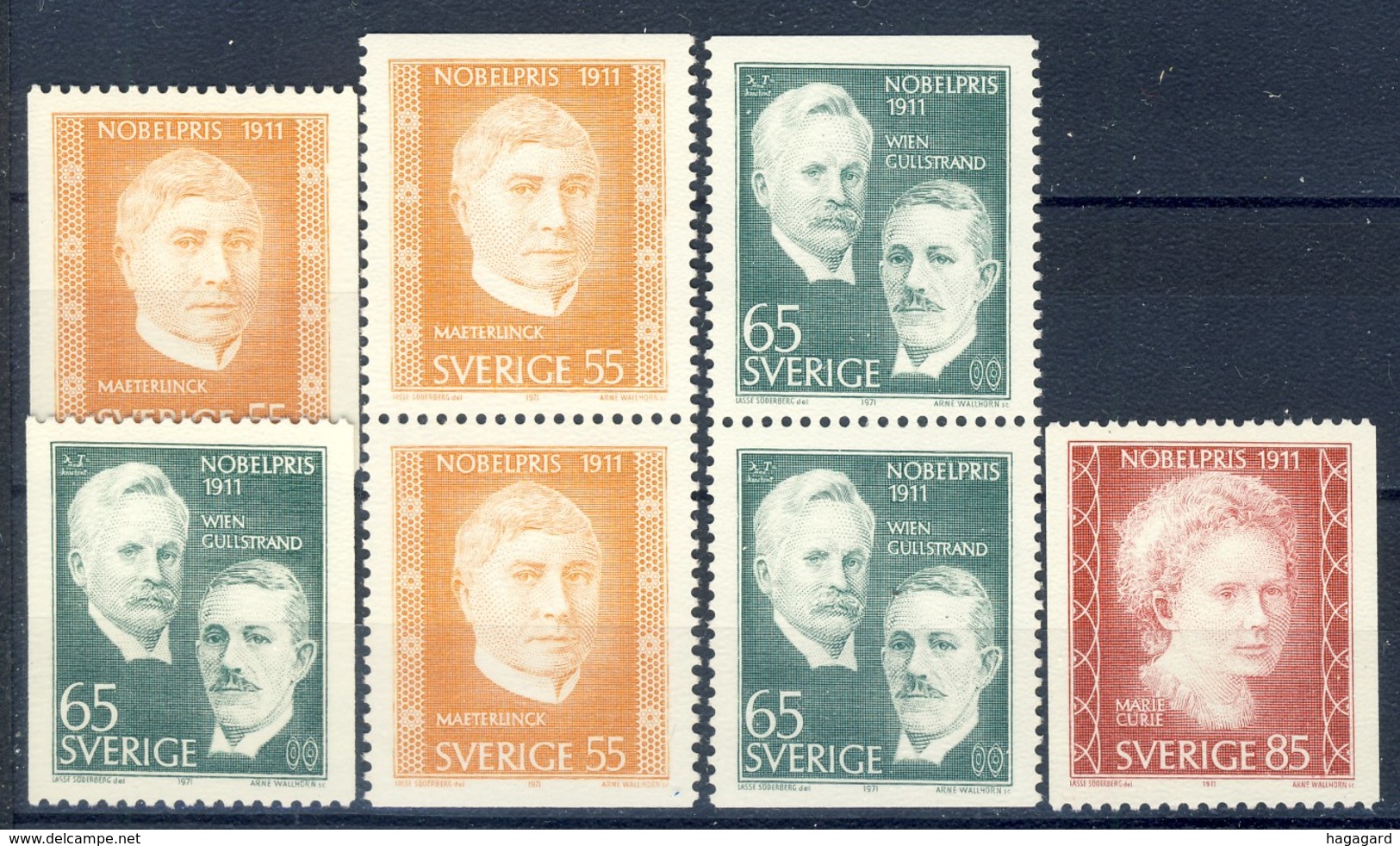 +G2048. Sweden 1971. Nobel Price 1911. Michel 734-36. MNH(**) - Neufs