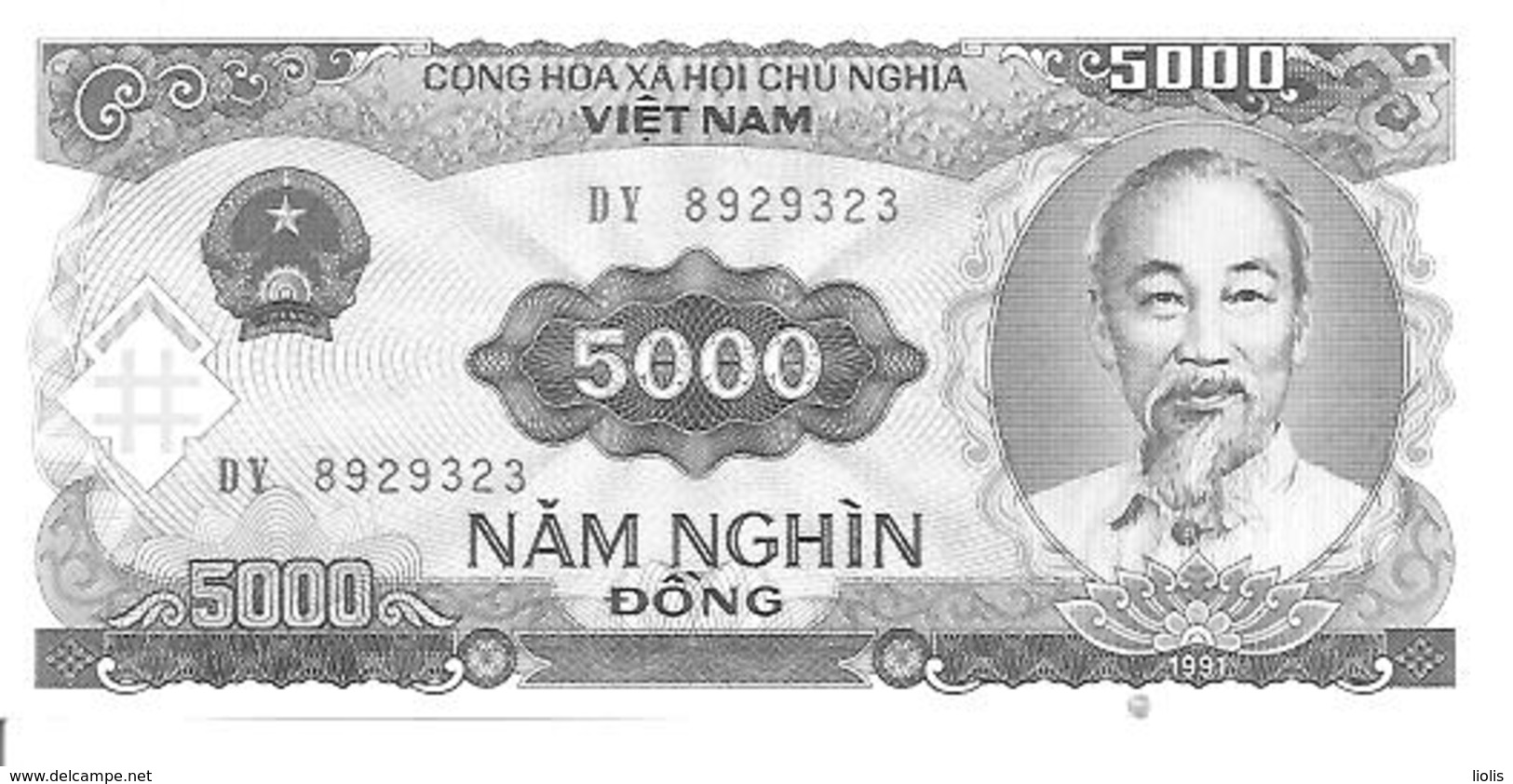 Vietnam  P-108  5000 Dong  1991   UNC - Vietnam