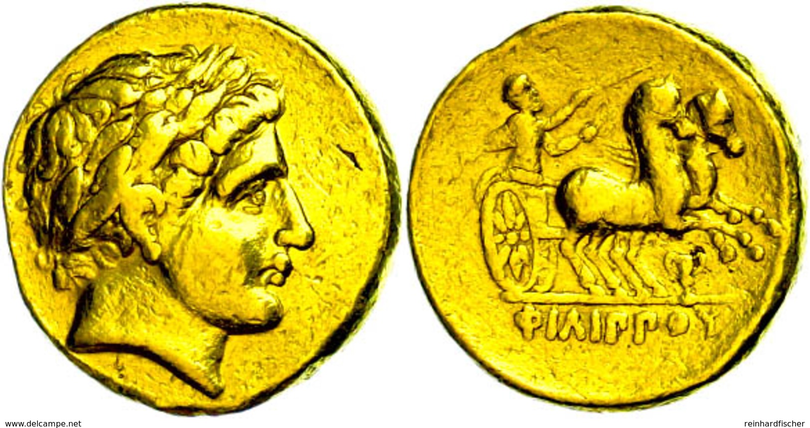 Gallien, Imitation Des Goldstater Philipps II. (7,96g). Av: Geringfügig Stilisierter Apollokopf Mit Lorbeerkranz Nach Re - Galle