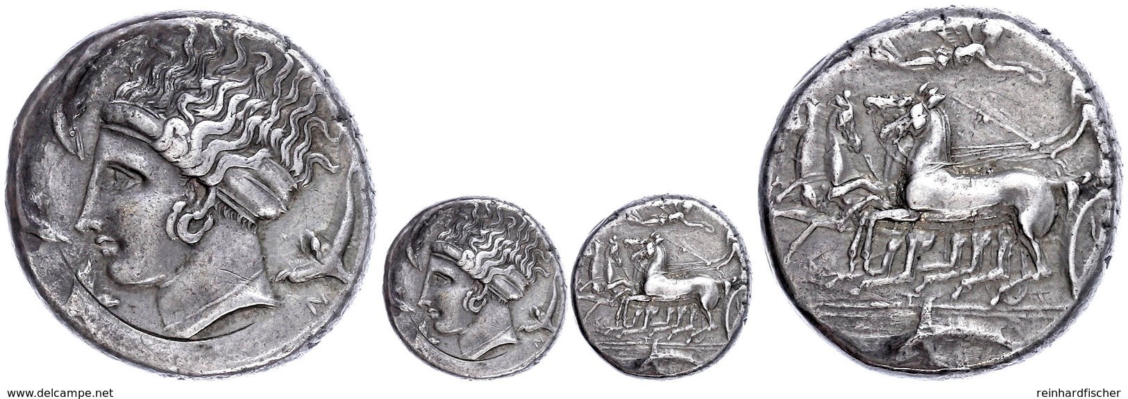 Syrakus, Tetradrachme (16,97g), Ca. 400 V. Chr. Av: Quadriga Nach Links, Darüber Nike Mit Kranz, Im Abschnitt Delphin. R - Sicilia