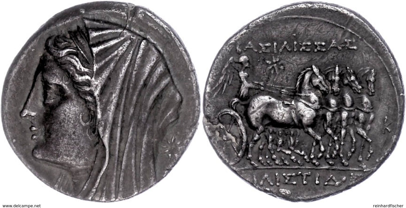 Syrakus, 16 Litren (12,55g), 275-216 V. Chr, Hieron II., Geprägt Für Philistis. Av: Verschleierter Kopf Der Philistis Na - Sicily
