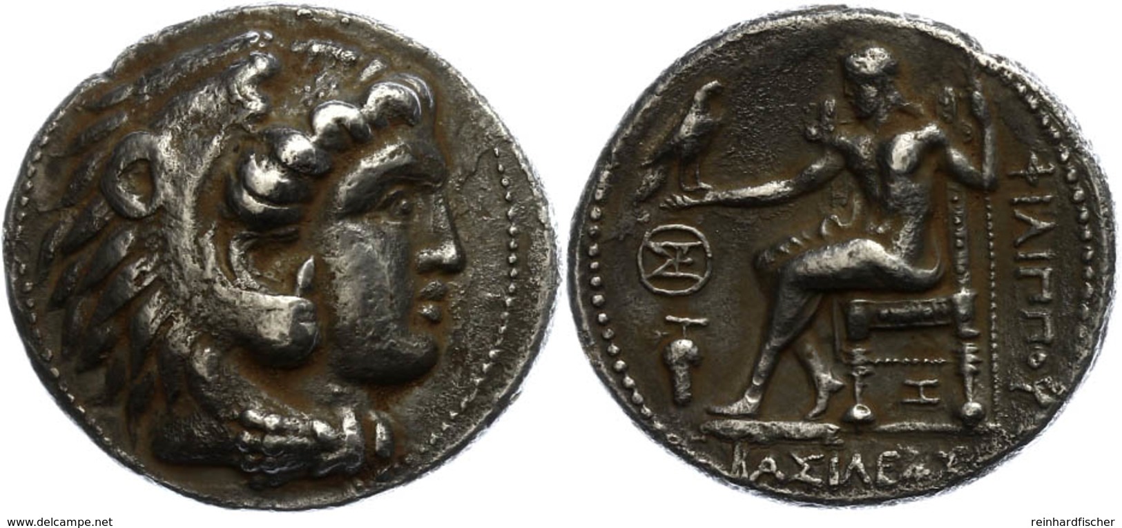 Aradus, Tetradrachme (16,41g), Postum, 323-316 V. Chr., Philipp III. Av: Herakleskopf Mit Löwenfell Nach Rechts. Rev: Th - Altri & Non Classificati