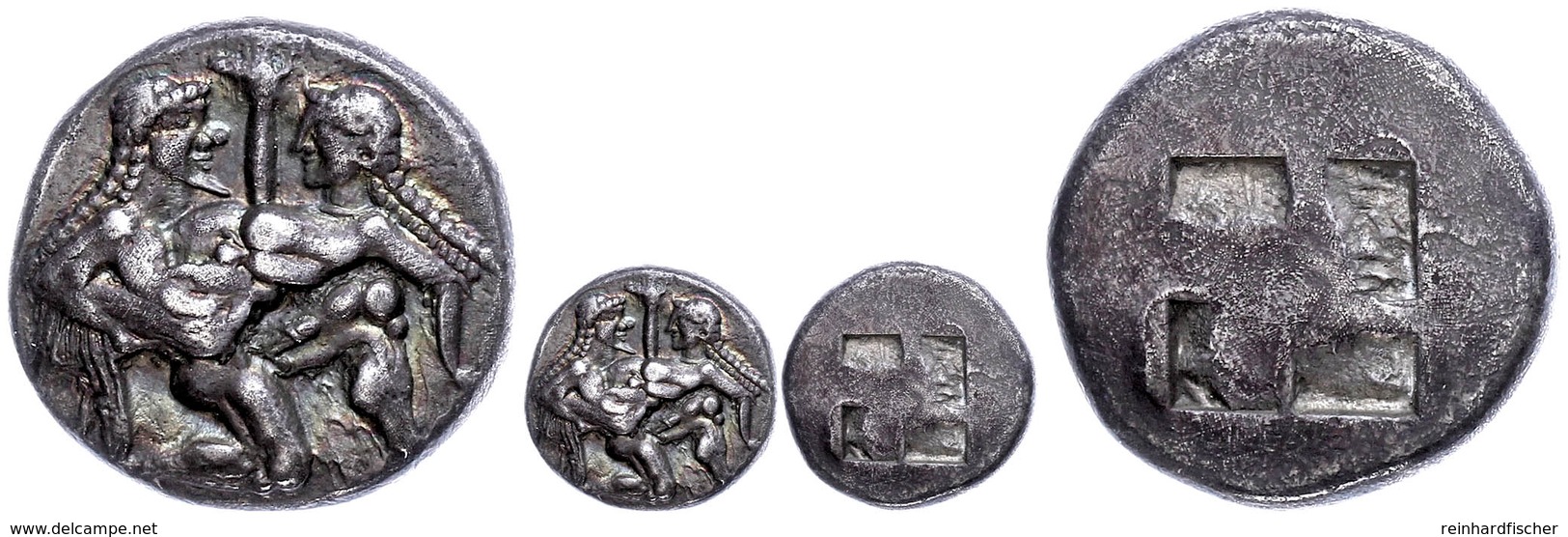 Thasos, Stater (9,02g), Ca. 500-450 V. Chr. Av: Satyr Nach Rechts, Raubt Eine Nymphe. Rev: Quadratum Incusum. Hohes Reli - Sonstige & Ohne Zuordnung