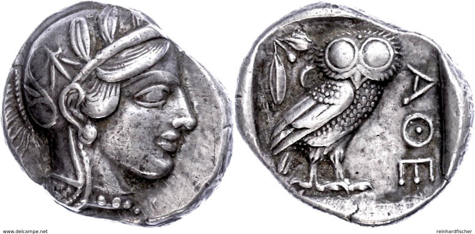 Athen, Tetradrachme (17,11g), Ca. 449-420 V. Chr. Av: Athenakopf Mit Attischem Helm Nach Rechts. Rev: Eule Nach Rechts,  - Altri & Non Classificati