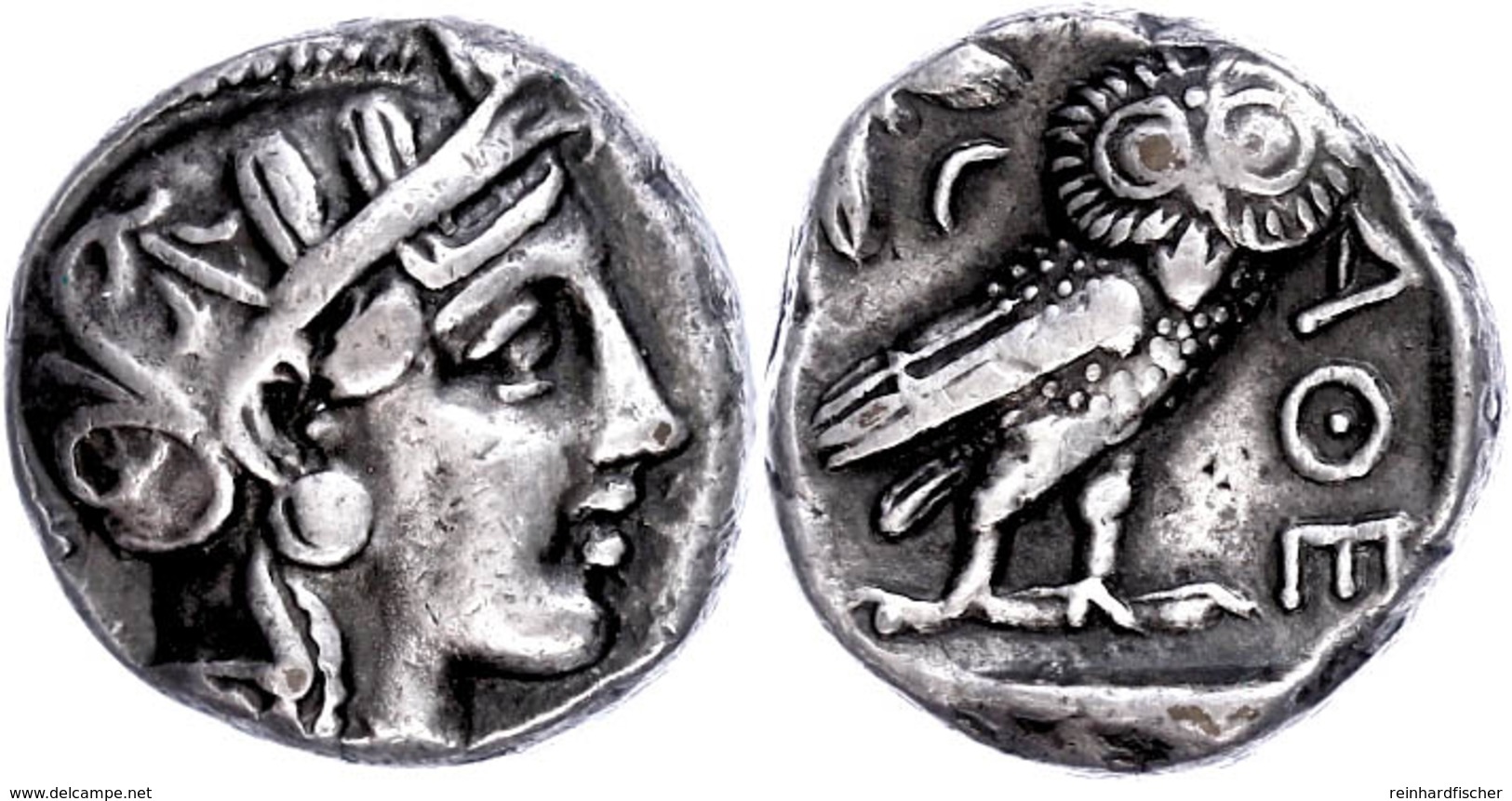 Athen, Tetradrachme (16,47g), Ca. 337-294 V. Chr. Av: Athenakopf Mit Attischem Helm Nach Rechts. Rev: Eule Nach Rechts,  - Andere & Zonder Classificatie