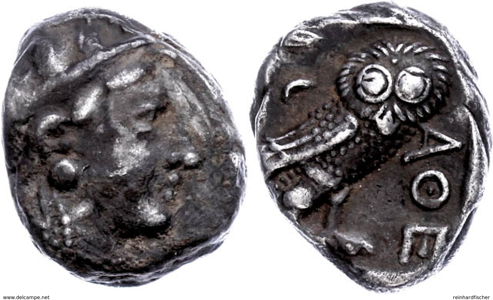 Athen, Tetradrachme (17,13g), Ca. 337-294 V. Chr. Av: Athenakopf Mit Attischem Helm Nach Rechts. Rev: Eule Nach Rechts,  - Other & Unclassified